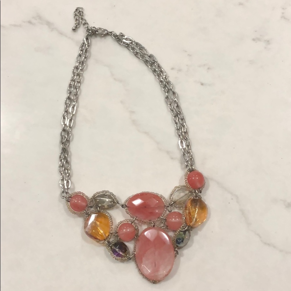 Chunky Silver Statement Necklace - image 1